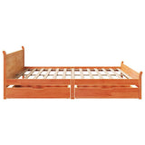 Bed Frame without Mattress Wax Brown 200x200 cm Solid Wood Pine 3309760