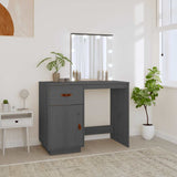 Dressing Table with LED Grey 95x50x133.5 cm Solid Wood Pine 820094