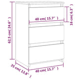 Bed Cabinet Brown Oak 40x35x62.5 cm Engineered Wood 815175