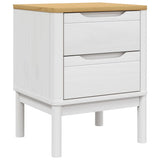 Bedside Cabinet "FLORO" White 45x39x57 cm Solid Wood Pine 374003