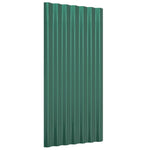ZNTS Roof Panels 12 pcs Powder-coated Steel Green 80x36 cm 319133