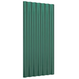 ZNTS Roof Panels 12 pcs Powder-coated Steel Green 80x36 cm 319133