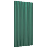 Roof Panels 12 pcs Galvanised Steel Green 80x36 cm 319133