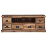 TV Stand with Drawer Natural 110 x 30 x 40 cm Solid Teak Wood 42017955