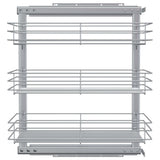 3-Tier Pull-out Kitchen Wire Basket Silver 47x35x56 cm 50970