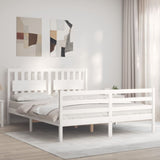 Bed Frame without Mattress White 160x200 cm Solid Wood 3194322