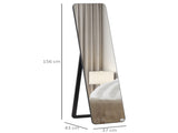 Full Length Mirror, Free Standing or Wall Hanging, Tall Full Body Mirror for Bedroom, Hallway, Black T3398P343254