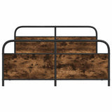 Metal Bed Frame without Mattress Smoked Oak 150x200 cm King Size 3318637