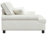 XXL Armchair with Cushions Cream 1.5 Lines Fabric 42043499