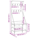 Clothes Rack with Shoe Storage Smoked Oak 80x40x184 cm 837864