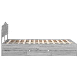 Bed Frame with Drawer Grey Sonoma 120 x 190 cm Engineer Wood 3413031