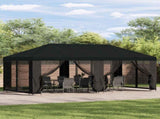 Garden Gazebo 6 x 3 m Black Polyester and Steel 190 3376016