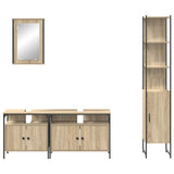 Bathroom Furniture Set with Shelf Wall-mounted 4 pcs Sonoma oak 3399396