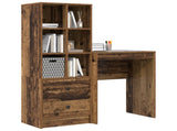 Desk with Drawer with Shelf with Storage 2 pcs Old Wood 3337303