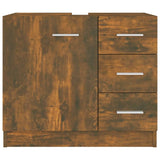 Sink Cabinet Smoked Oak 63x30x54 cm Engineered Wood 815630