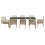 Garden Dining Set 9 pcs Beige Poly rattan 3334885