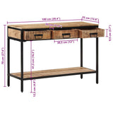 Console Table 100x35x70 cm Solid Rough Wood Mango 374077