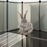 Small Animal Cage Black 142x74x93 cm PP and Steel 340573