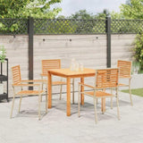 Garden Dining Set 5 pcs Beige Solid Acacia Wood 3365516
