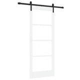 Sliding Door ORKDAL White 83 x 202 cm Solid Pine Wood and Glass 3331942
