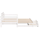 Daybed with Trundle and Drawers without Mattress White 90x200 cm 3302238