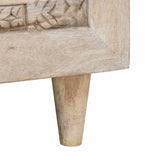 Coffee Table with Door Beige 100 x 54 x 40 cm Solid Acacia wood 4018128