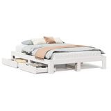 Bed Frame without Mattress White 140x190 cm Solid Wood Pine 3309012