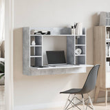 Wall-Mounted Desk Concrete Grey 105x48x75 cm Engineered Wood 847971