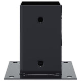 Post Bases Square 12 pcs Anthracite 91x91 mm Powder-coated Steel 42000029