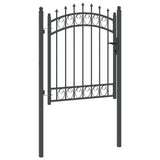 Fence Gate with Spikes EMMEN 125 x 100 cm Powder-coated steel 42008988