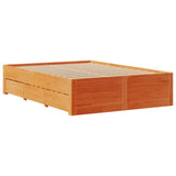 Bed Frame without Mattress with Drawers Wax Brown 160x200 cm Solid Wood Pine 3308800