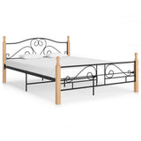 Bed Frame with Headboard without Mattress Black 140x200 cm Metal 324942