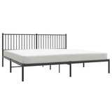 Metal Bed Frame without Mattress with Headboard Black 193x203cm 350870