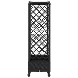 Raised Bed with Trellis and Roof Black 203.5 x 40 x 129 cm PP 3423153