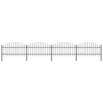 ZNTS Garden Fence with Spear Top Steel x6.8 m Black 277724