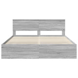 Bed Frame Grey Sonoma 180 x 200 cm Engineered Wood 3408828