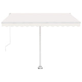 Manual Retractable Awning with LED 300x250 cm Cream 3069502
