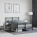 Metal Bed Frame without Mattress with Footboard Black 120x200cm 374453