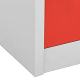 Locker Cabinet Light Grey and Red 90x45x92.5 cm Steel 336442