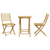 Bistro Set Natural Bamboo Bamboo Standard Size Foldable 3278536