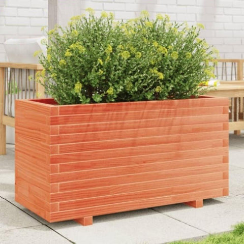 ZNTS Garden Planter Wax Brown 90x40x49.5 cm Solid Wood Pine 847375