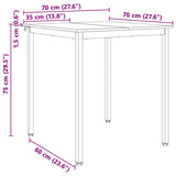 Dining Table White 70 x 70 x 75 cm Solid Pine Wood 892782