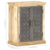 Sideboard with Steel Doors 60x35x75 cm Solid Mango Wood 289094
