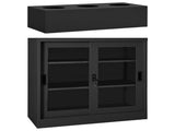 Sliding Door Cabinet with Planter Box Anthracite Steel 3095267