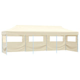 Folding Pop-up Party Tent with 5 Sidewalls 3x9 m Cream 44975