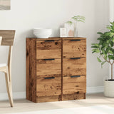 Sideboards 2 pcs Old Wood 30x30x70 cm Engineered Wood 856956