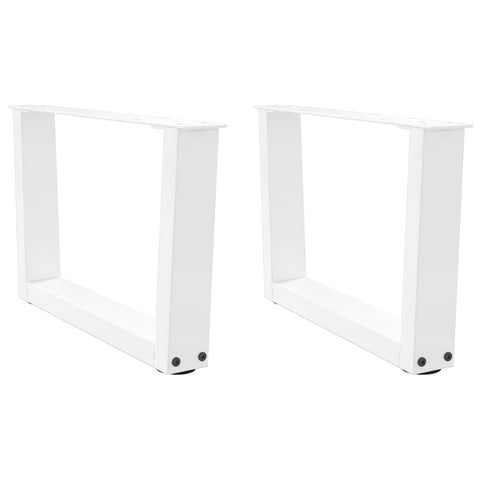 ZNTS Dining Table Legs V-Shape 2 pcs White 60x cm Steel 4012613