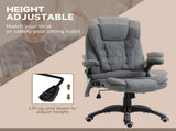 Massage Recliner Chair Heated Office Chair with Six Massage Points Linen-Feel Fabric 360&deg Swivel T3398P328195