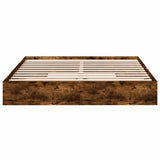 Bed Frame with Drawers without Mattress Smoked Oak 180x200 cm Super King 3280640