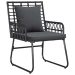 Garden Dining Set 3 pcs Black and Anthracite Poly rattan, steel 42010352